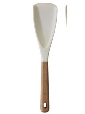 Multi Functional Silicone Spatula Wood Handle Food Grade Stir Flip Tool -NEW